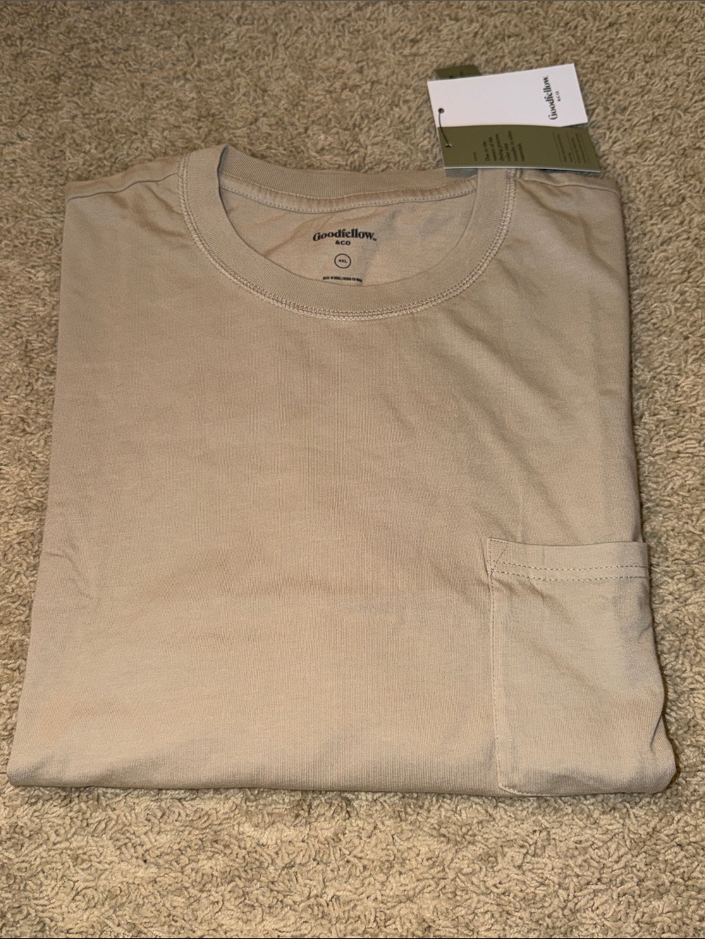 Goodfellow & Co Relaxed Fit Polo in Tan- 4XL